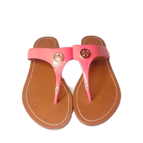 Tory Burch Cameron Sandals Women's Size 9 Shoes Pink Patent Leather - Picture 5 of 14